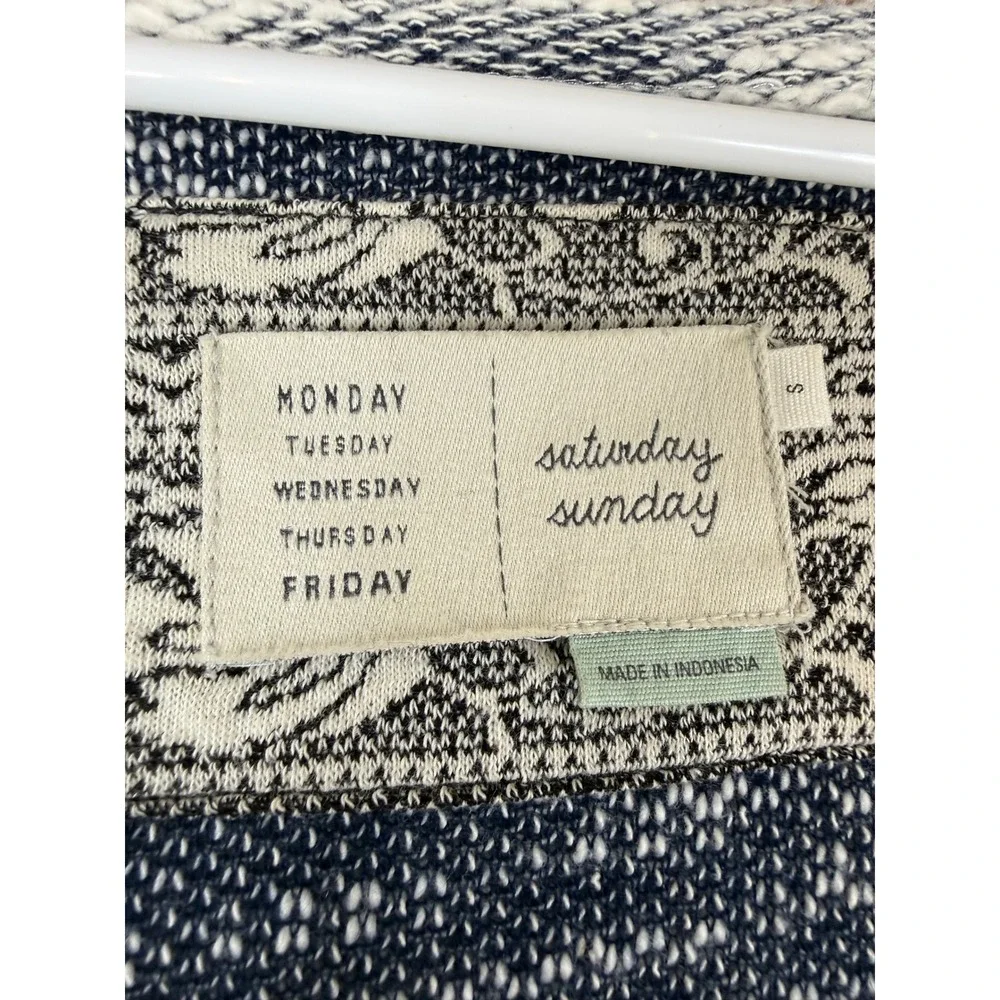 Saturday Sunday Anthropologie Blue Marled Knit Tunic Dress Long Sleeve Pockets S